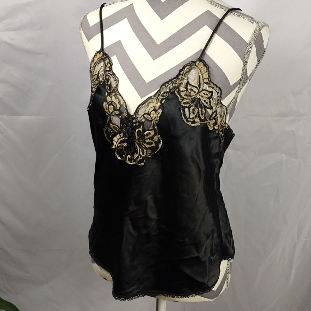 Vintage Lucie Ann II Silky Black/gold Camisole